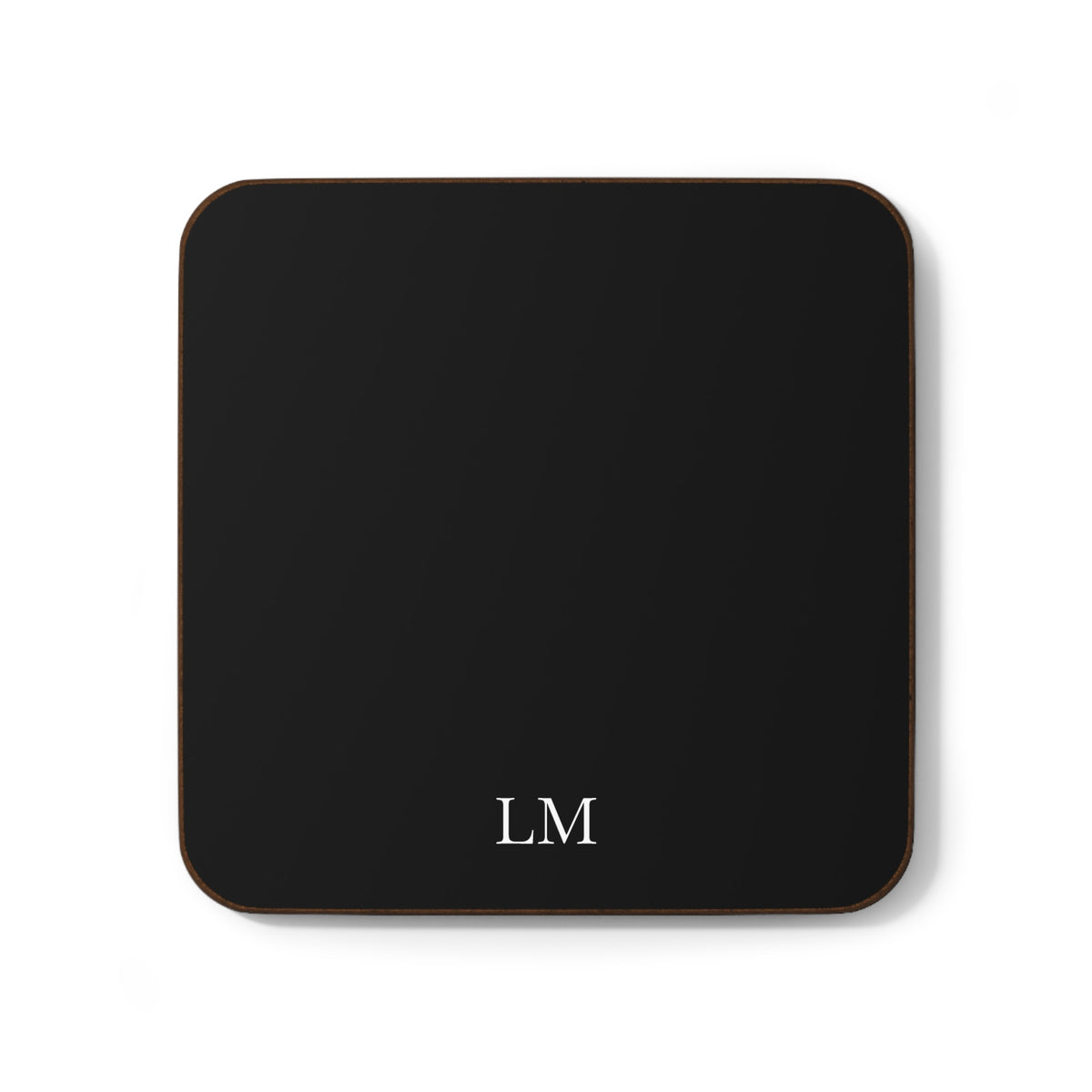 Personalized square hardboard coaster for men with a custom printed design