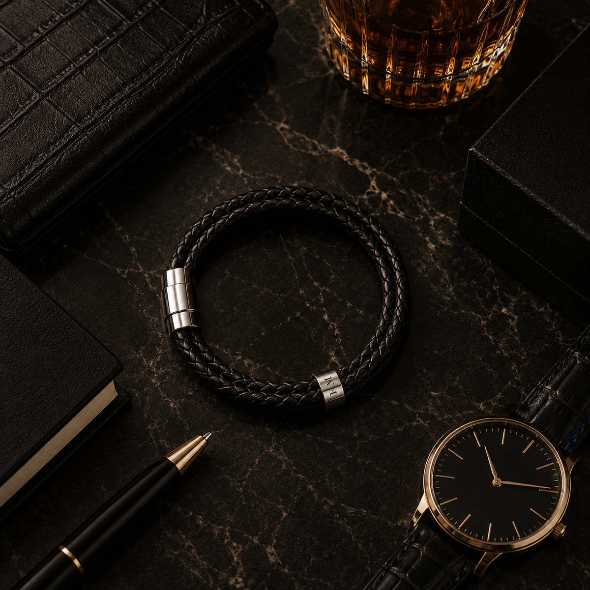 Personalized Leather Bracelet for Men