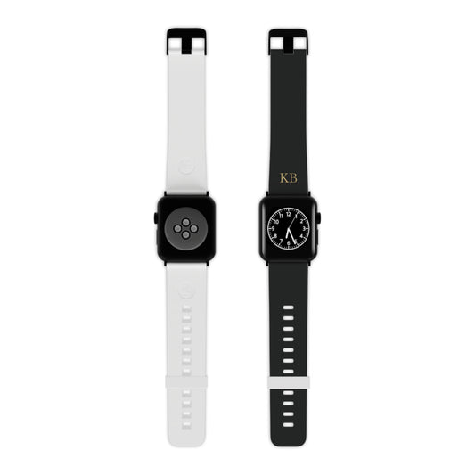 Personalized Apple Watch band for men in black with custom printed design