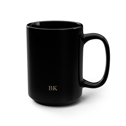 Personalized black ceramic mug for men, 15oz with custom photo print