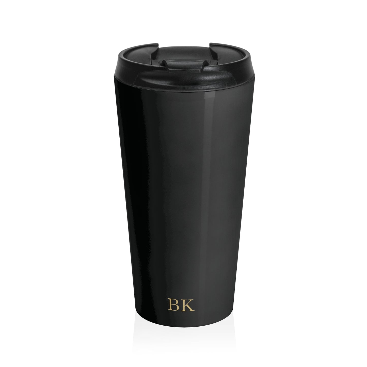 Personalized stainless steel travel mug for men, 15oz with white base and custom design