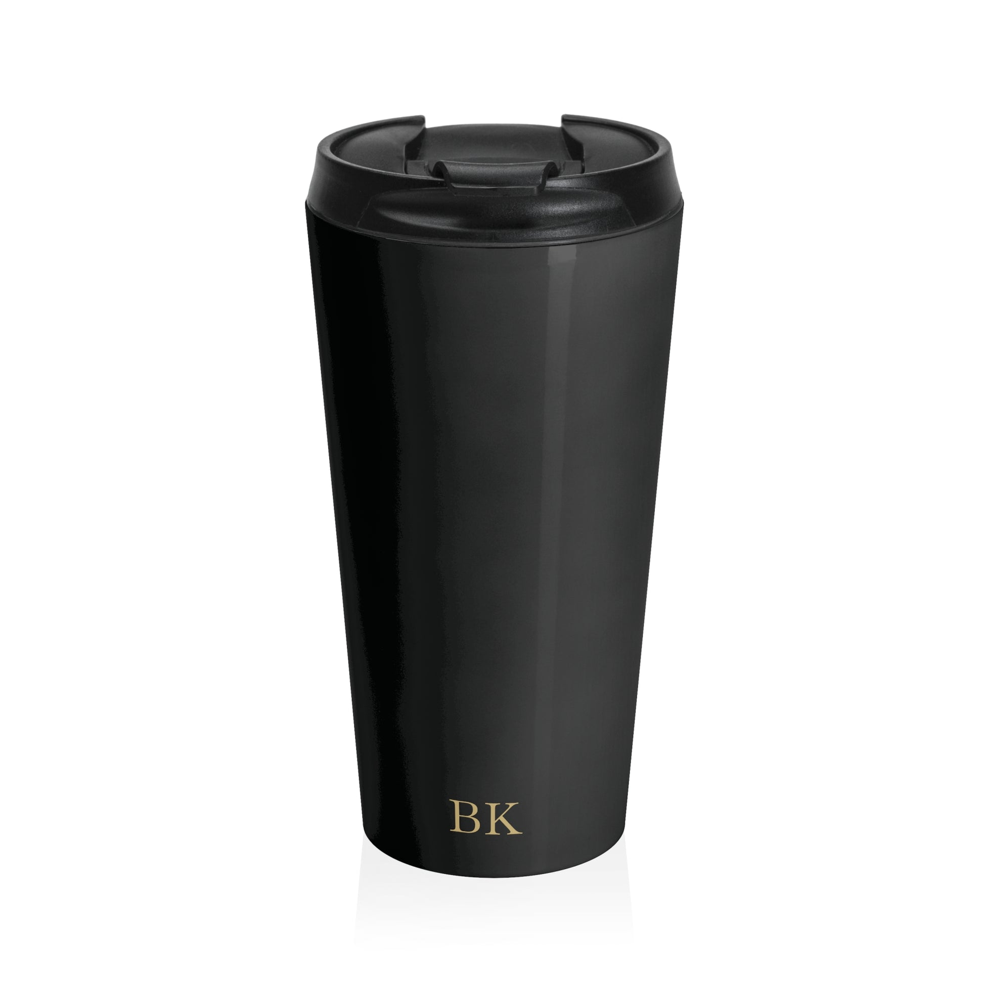 Personalized stainless steel travel mug for men, 15oz with white base and custom design