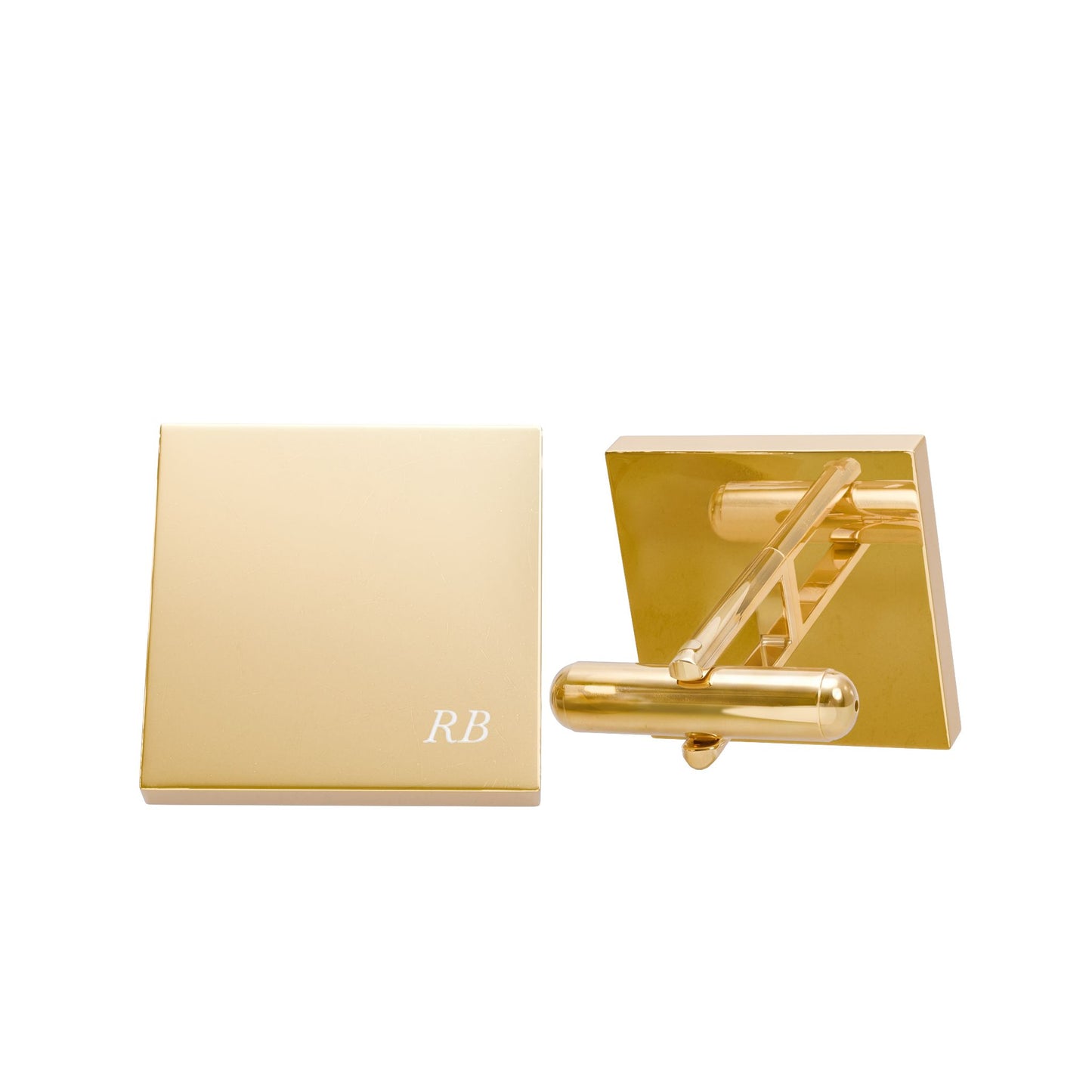 Personalized engraved cufflinks for men in gold plated finish
