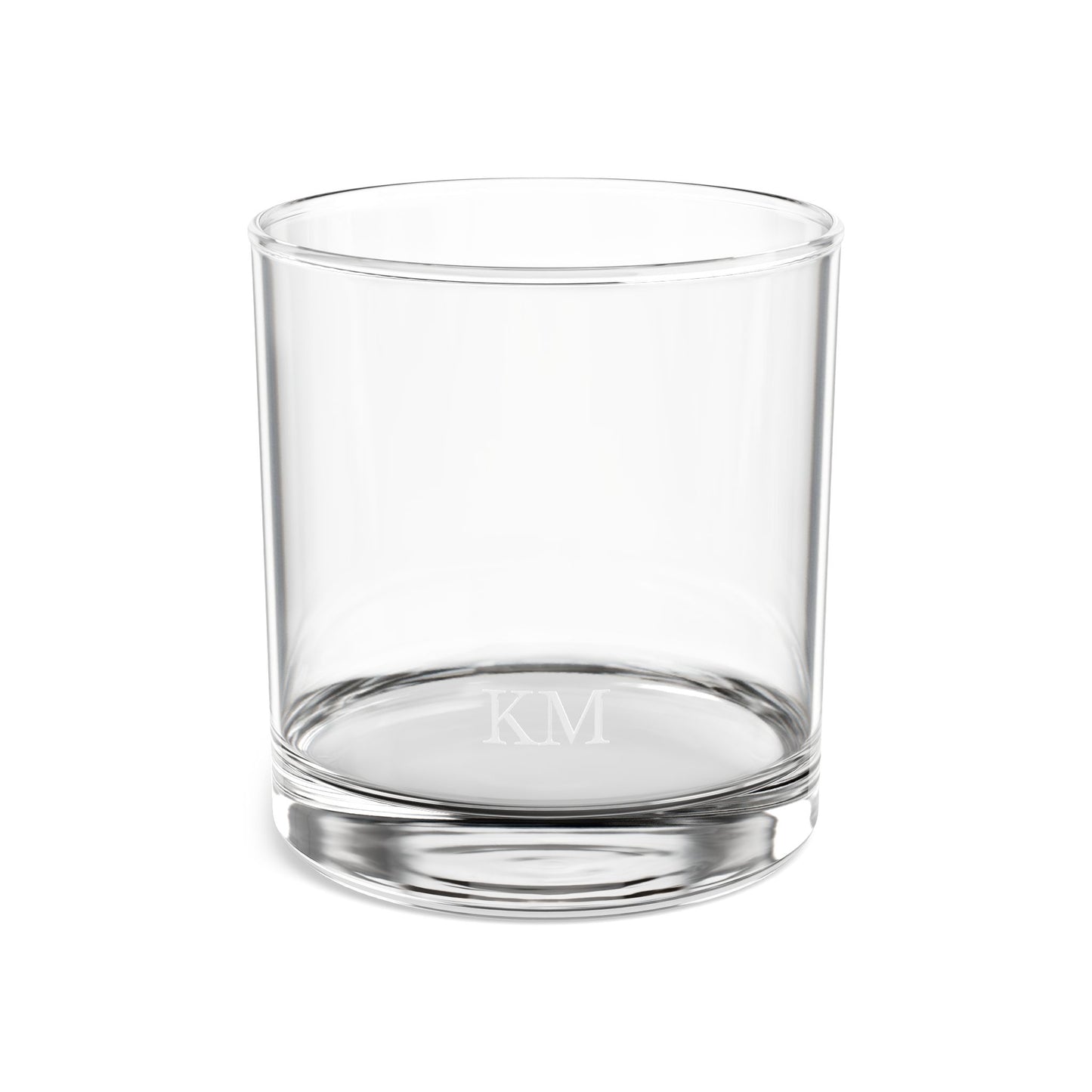 Personalized rocks glass for men, 10oz clear tempered glass with custom engraving