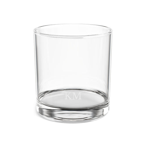 Personalized rocks glass for men, 10oz clear tempered glass with custom engraving
