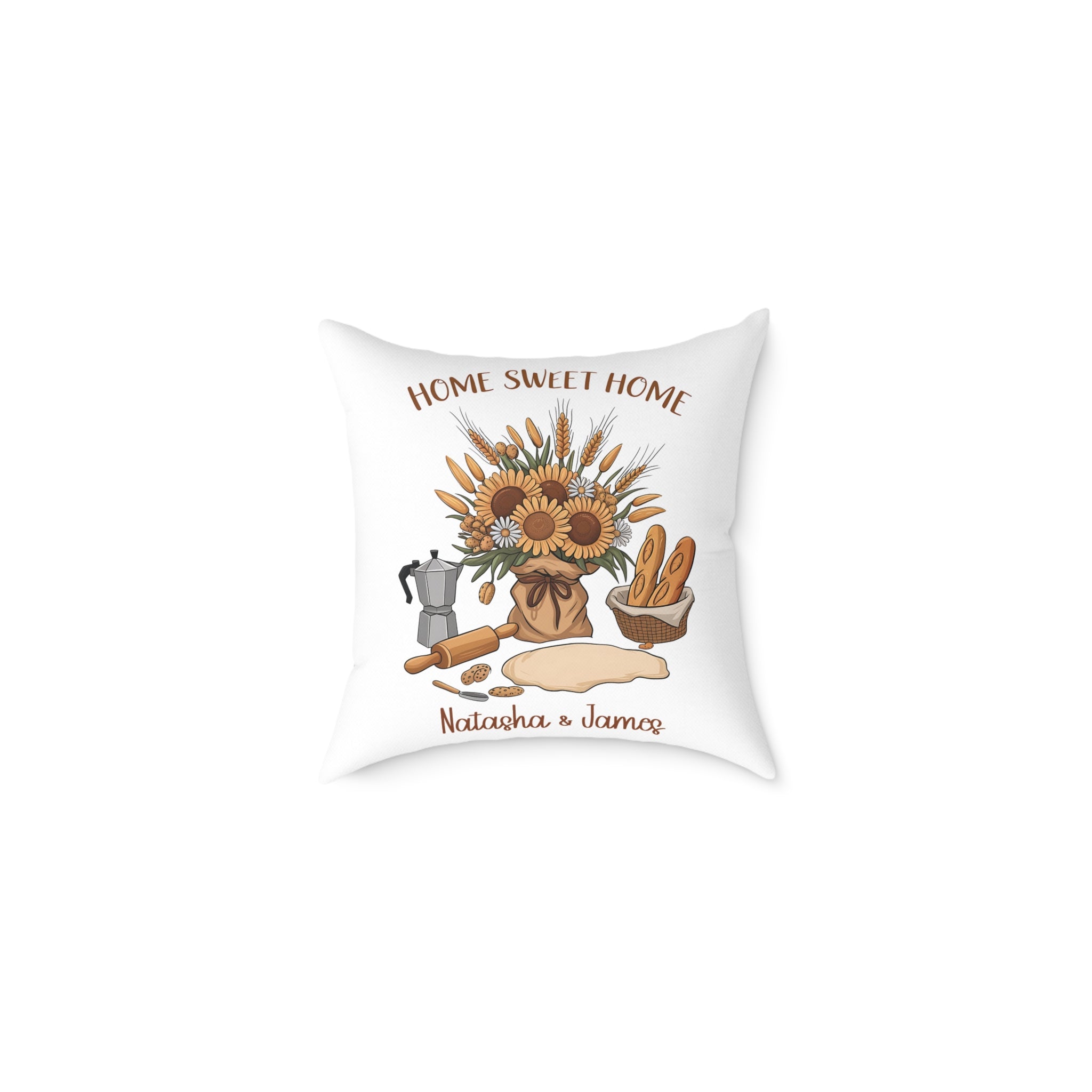 Personalized Home Sweet Home pillow with two custom names