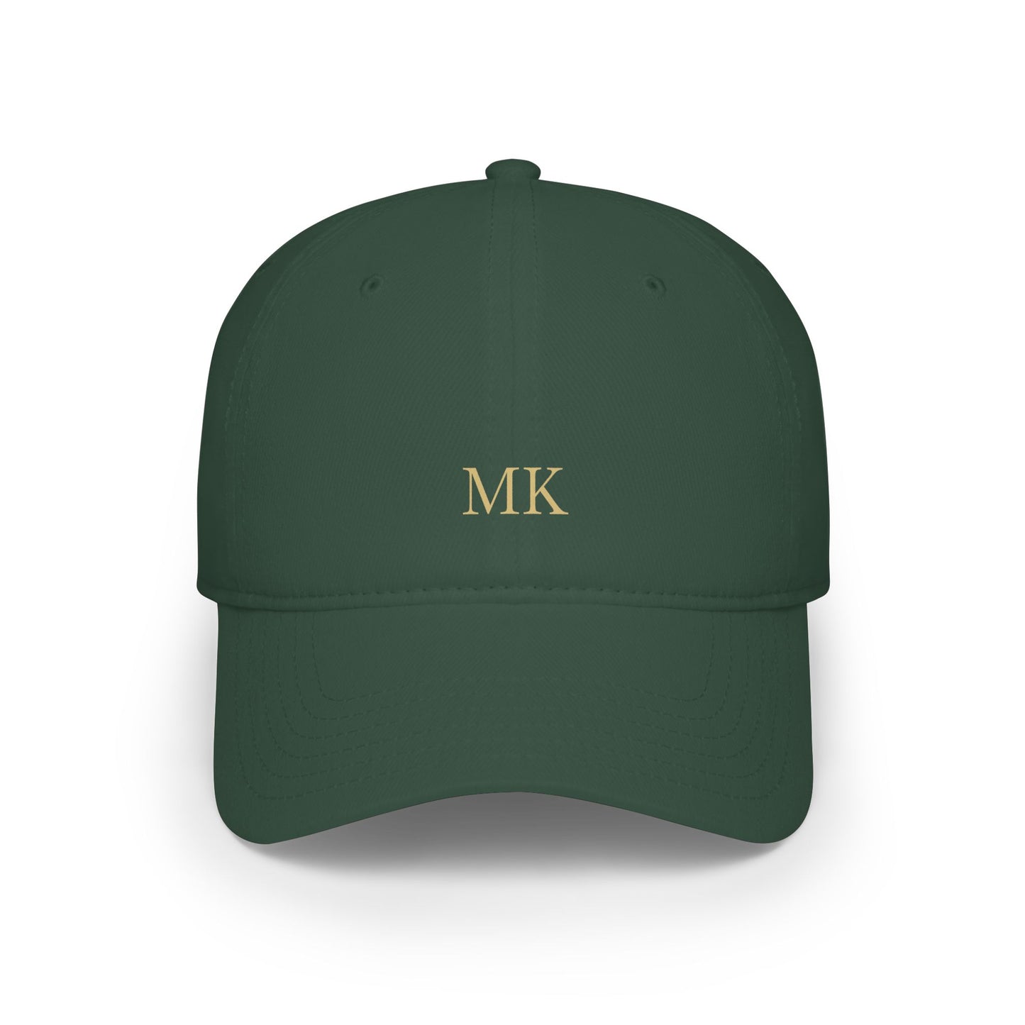 Personalized baseball cap for men in dark green with custom embroidery