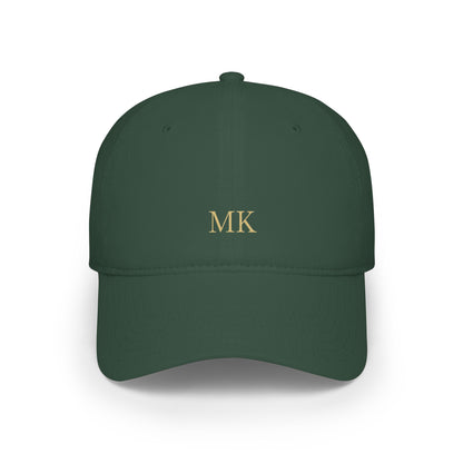 Personalized baseball cap for men in dark green with custom embroidery