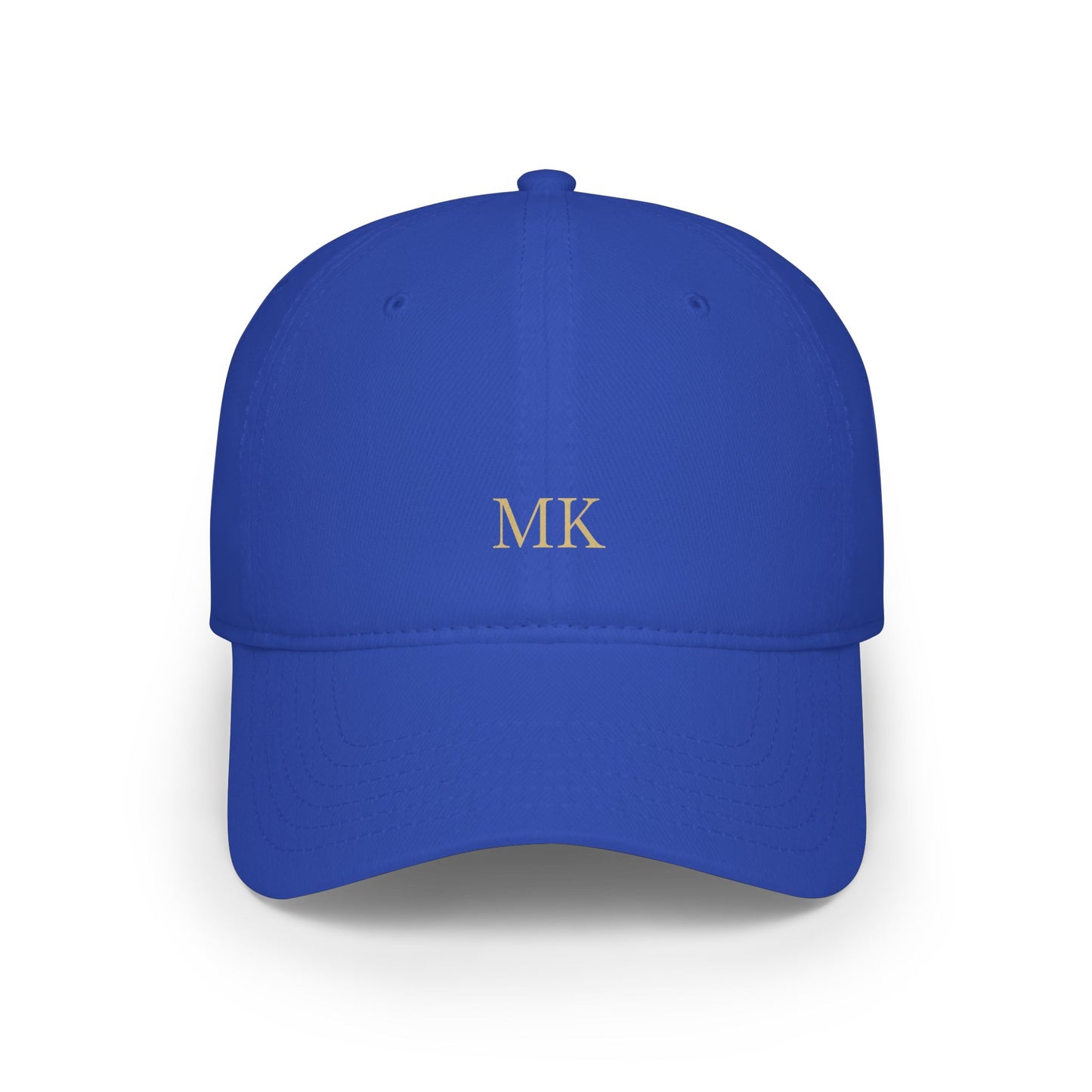 Personalized baseball cap for men in royal blue with custom embroidery