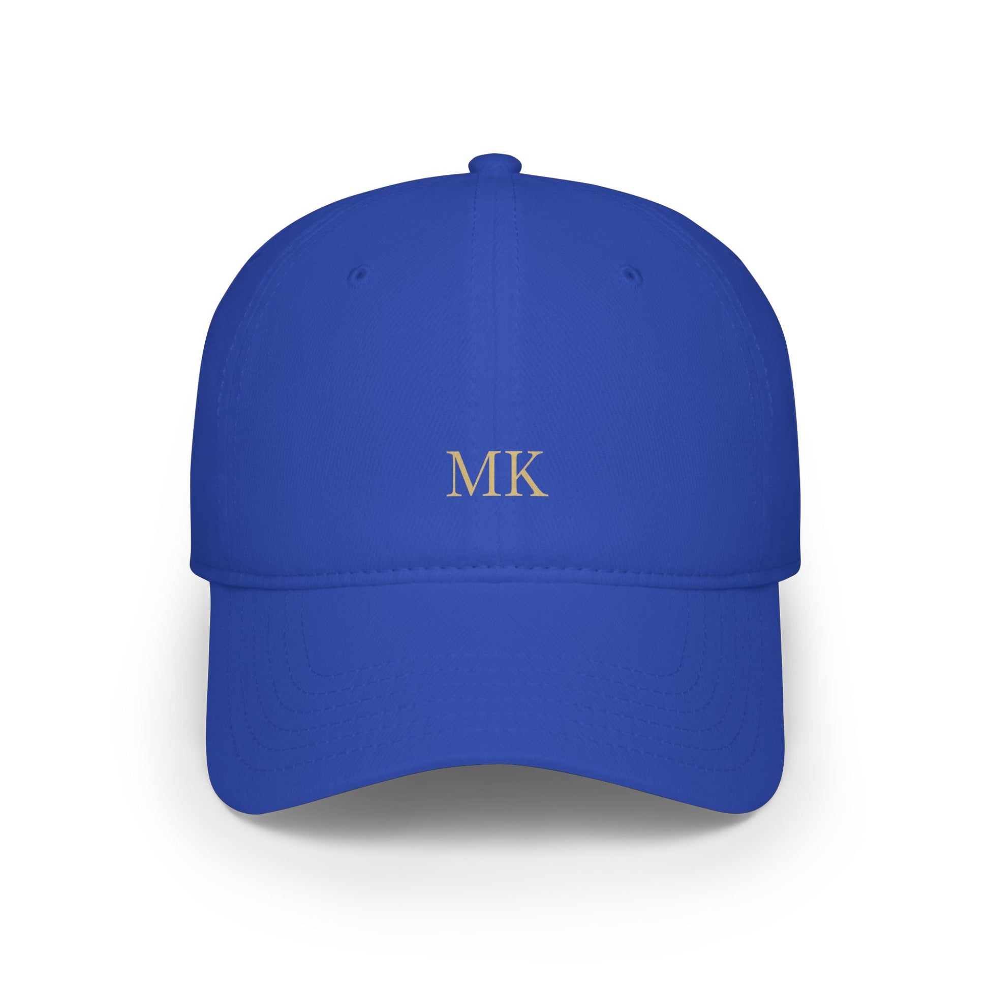 Personalized baseball cap for men in royal blue with custom embroidery