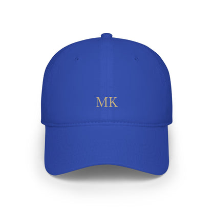 Personalized baseball cap for men in royal blue with custom embroidery