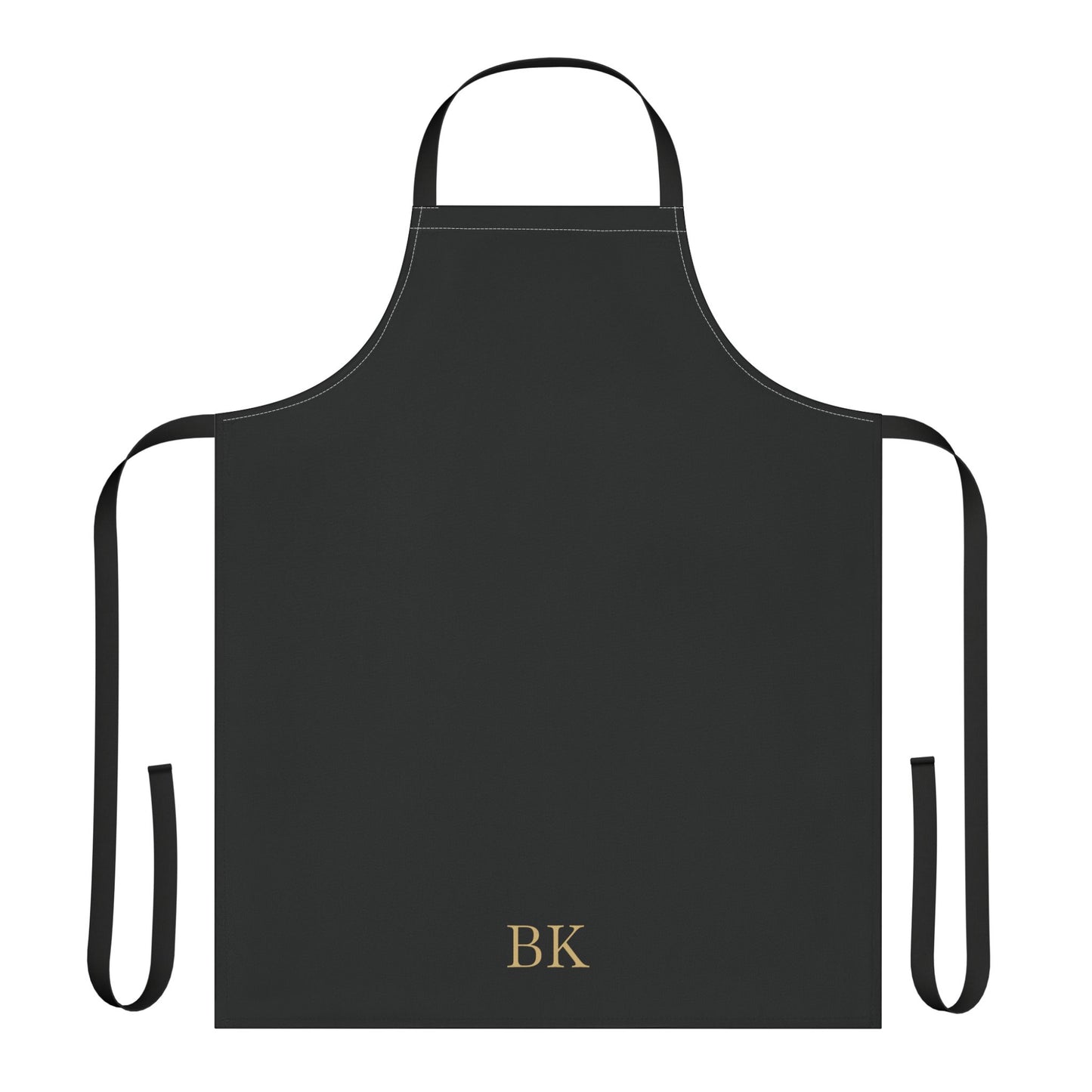 Personalized BBQ apron for men in black with custom print and tie-back closure