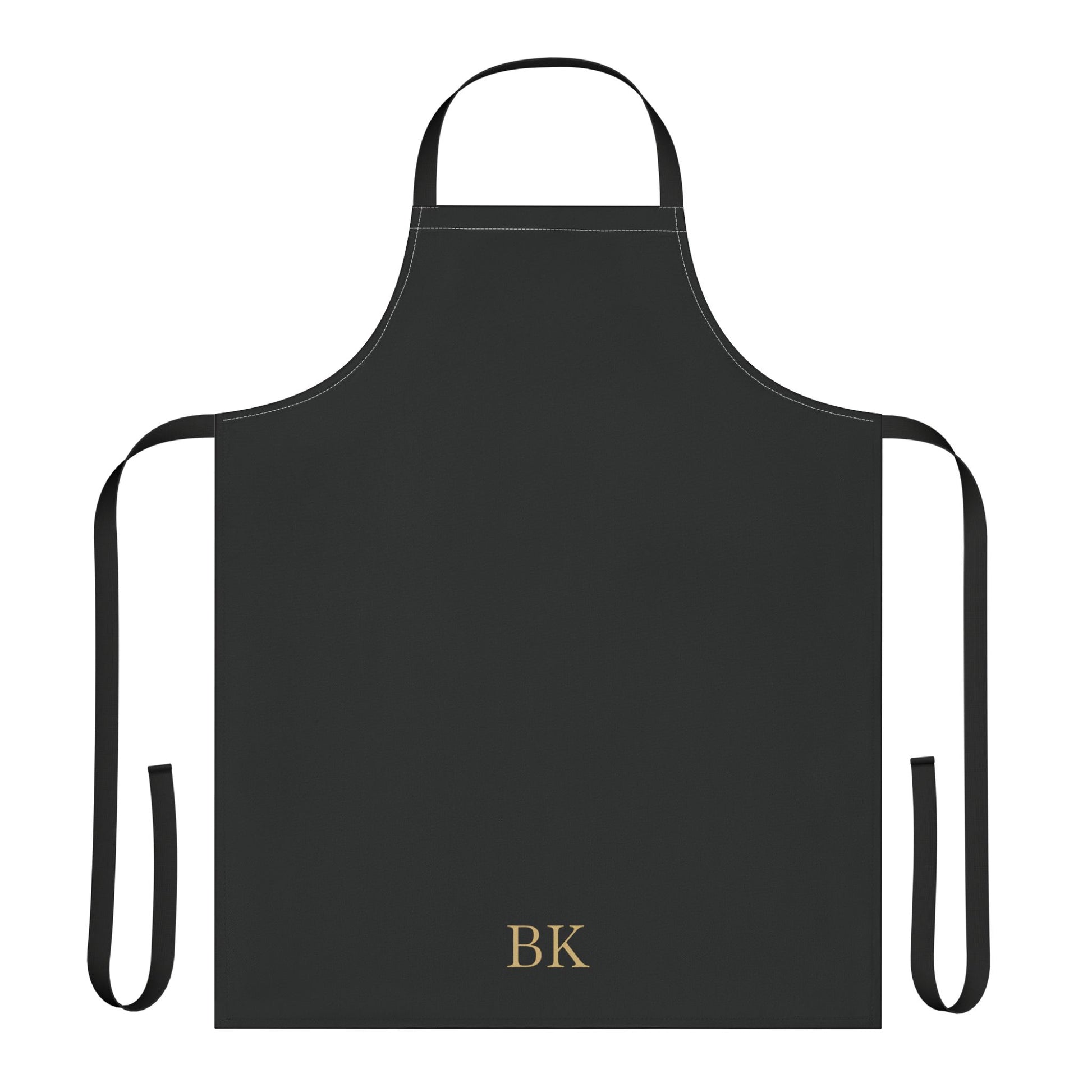 Personalized BBQ apron for men in black with custom print and tie-back closure