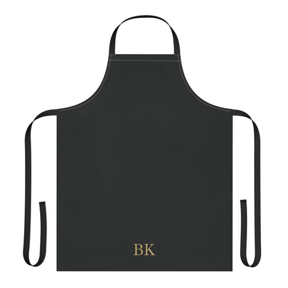 Personalized BBQ apron for men in black with custom print and tie-back closure