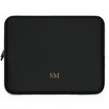 Personalized laptop sleeve for men in black, 17 inch