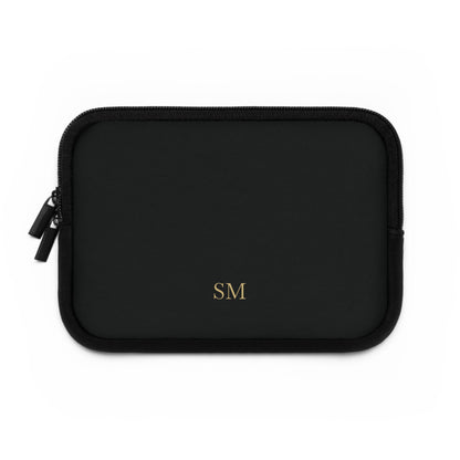 Personalized laptop sleeve for men in black, 7 inch