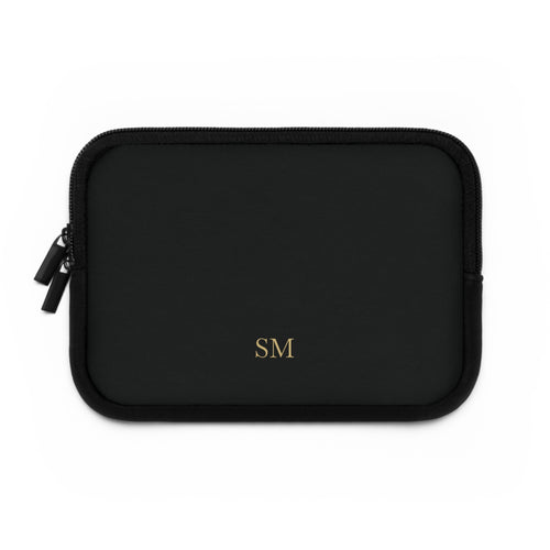 Personalized laptop sleeve for men in black, 7 inch