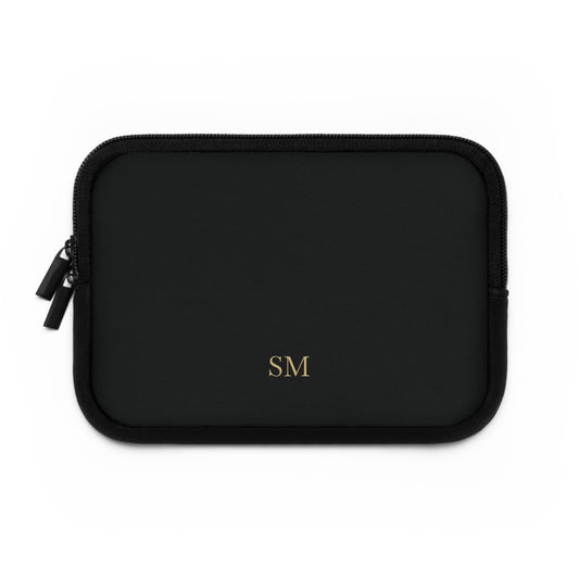 Personalized laptop sleeve for men in black, 7 inch
