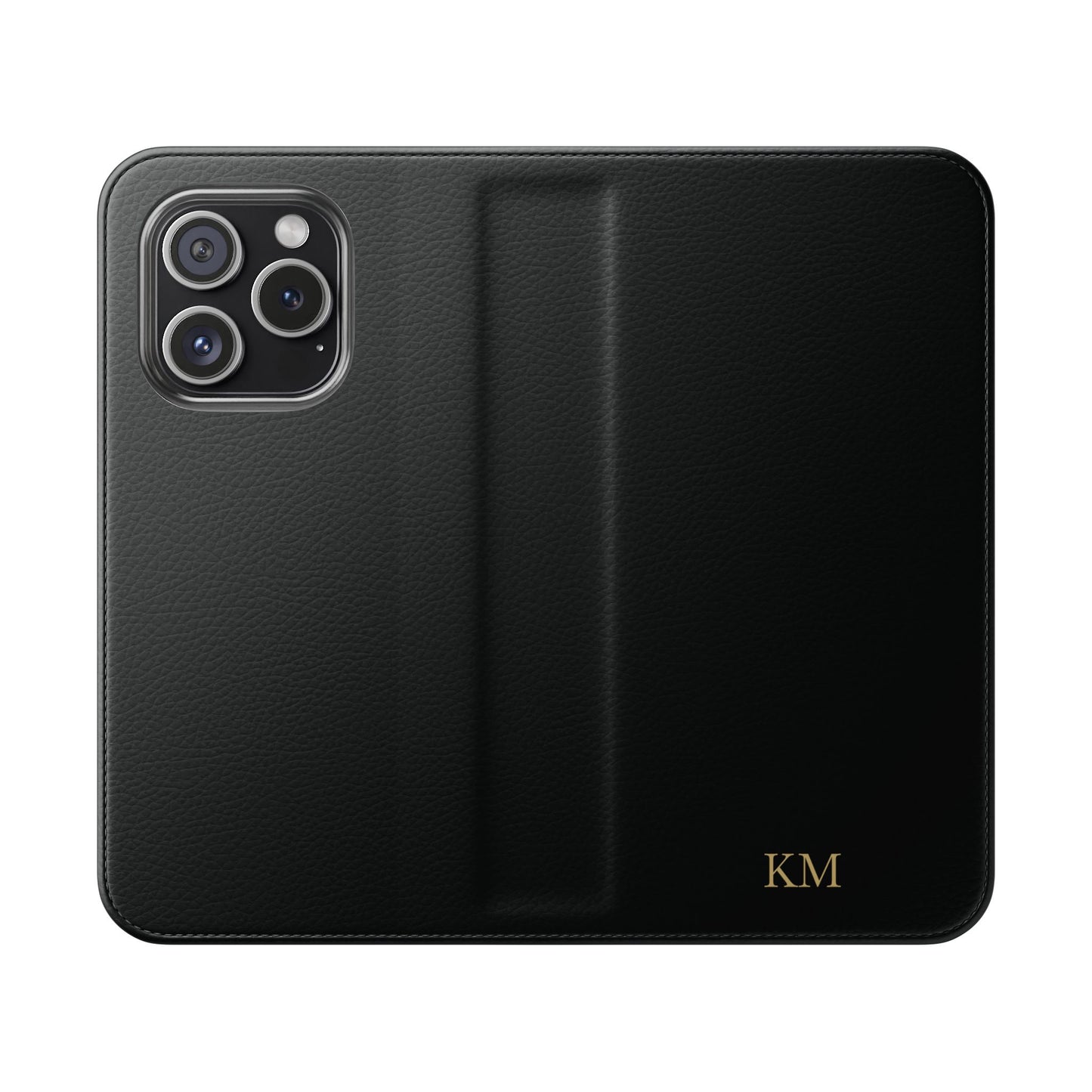 Personalized leather flip phone case for men, iPhone 15 Pro, with card slots