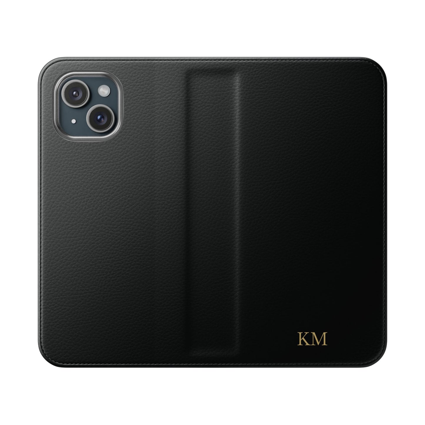 Personalized leather flip phone case for men, iPhone 15, with card slots