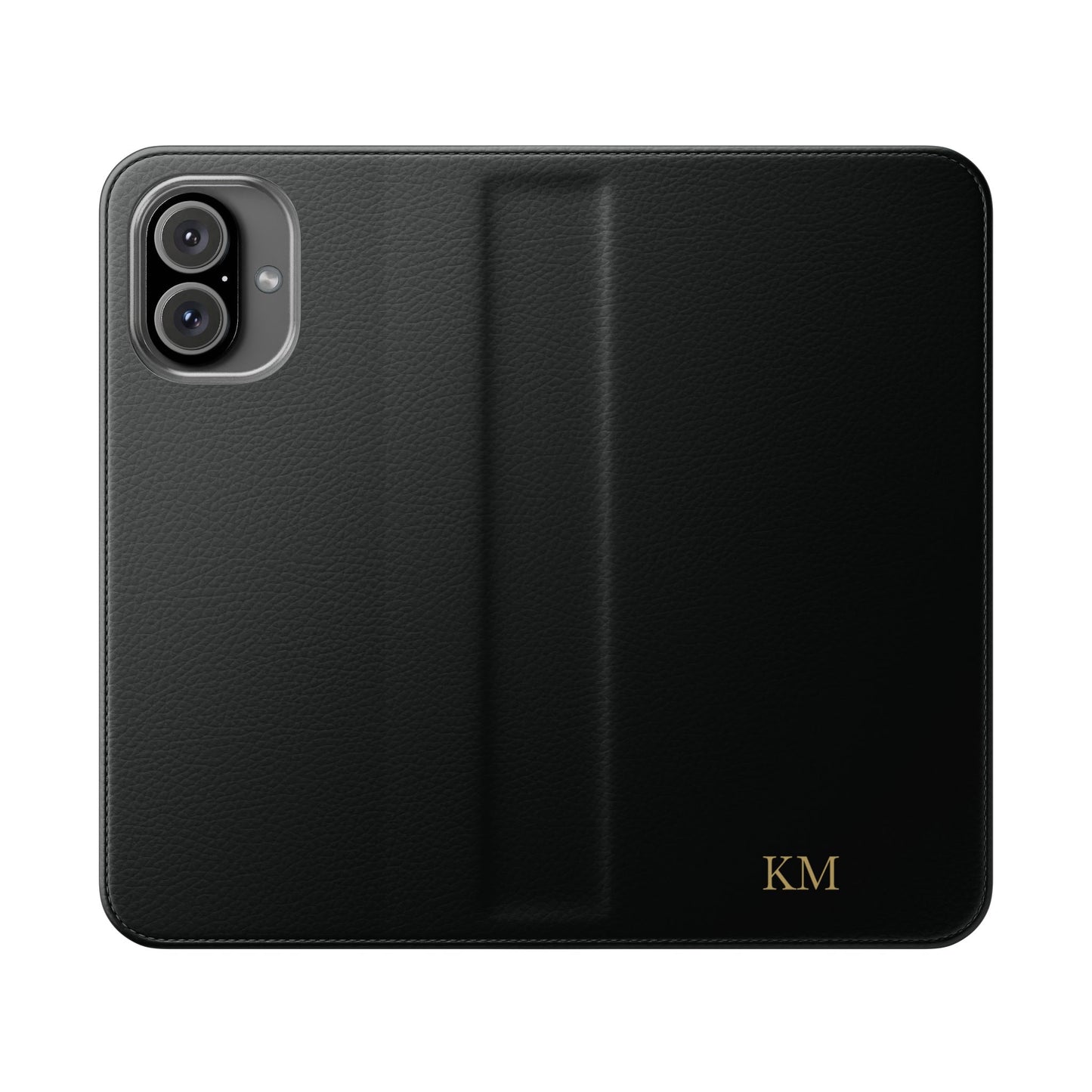 Personalized leather flip phone case for men, iPhone 16 Plus, with card slots