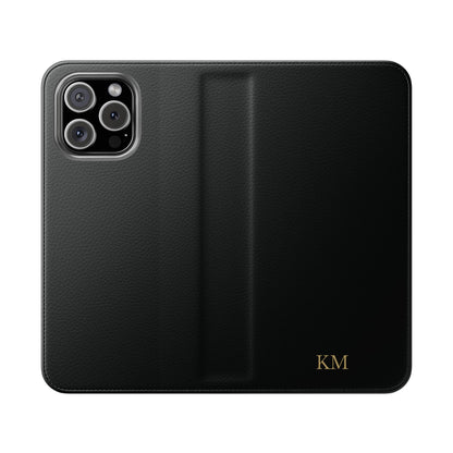 Personalized leather flip phone case for men, iPhone 16 Pro Max, with card slots