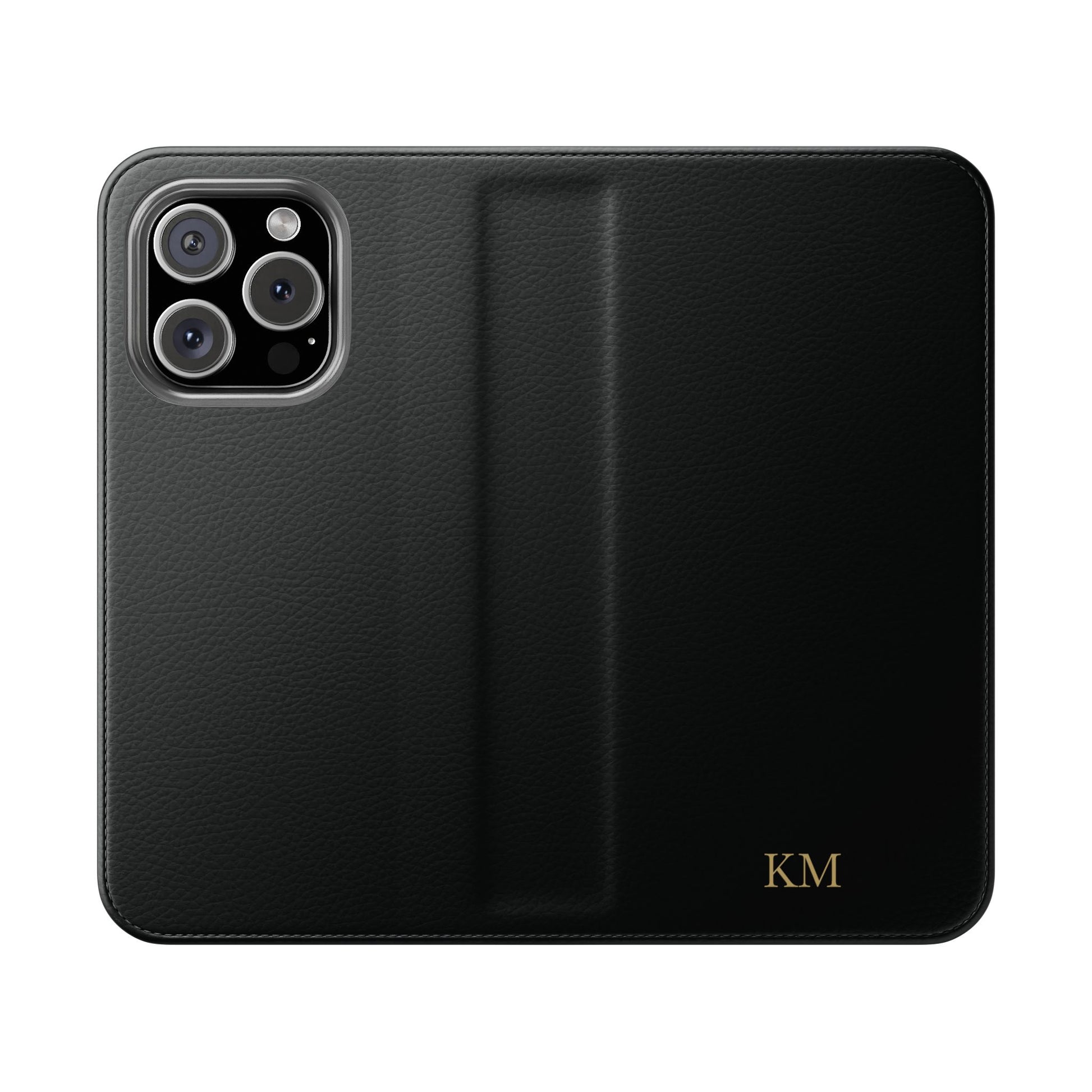 Personalized leather flip phone case for men, iPhone 16 Pro, with card slots