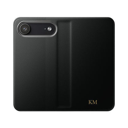 Personalized leather flip phone case for men, iPhone 17 Air, with card slots