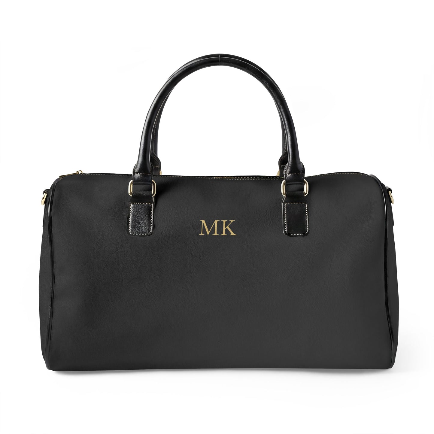 Personalized leather travel bag for men, 8 by 19 inches in PU leather