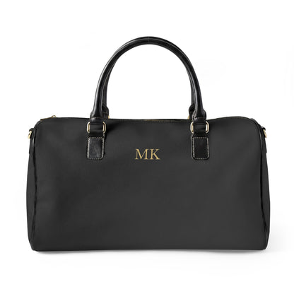 Personalized leather travel bag for men, 8 by 19 inches in PU leather