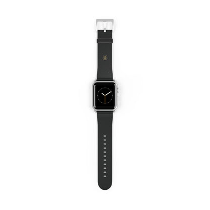Personalized leather watch band for men, 38-41mm, silver matte finish