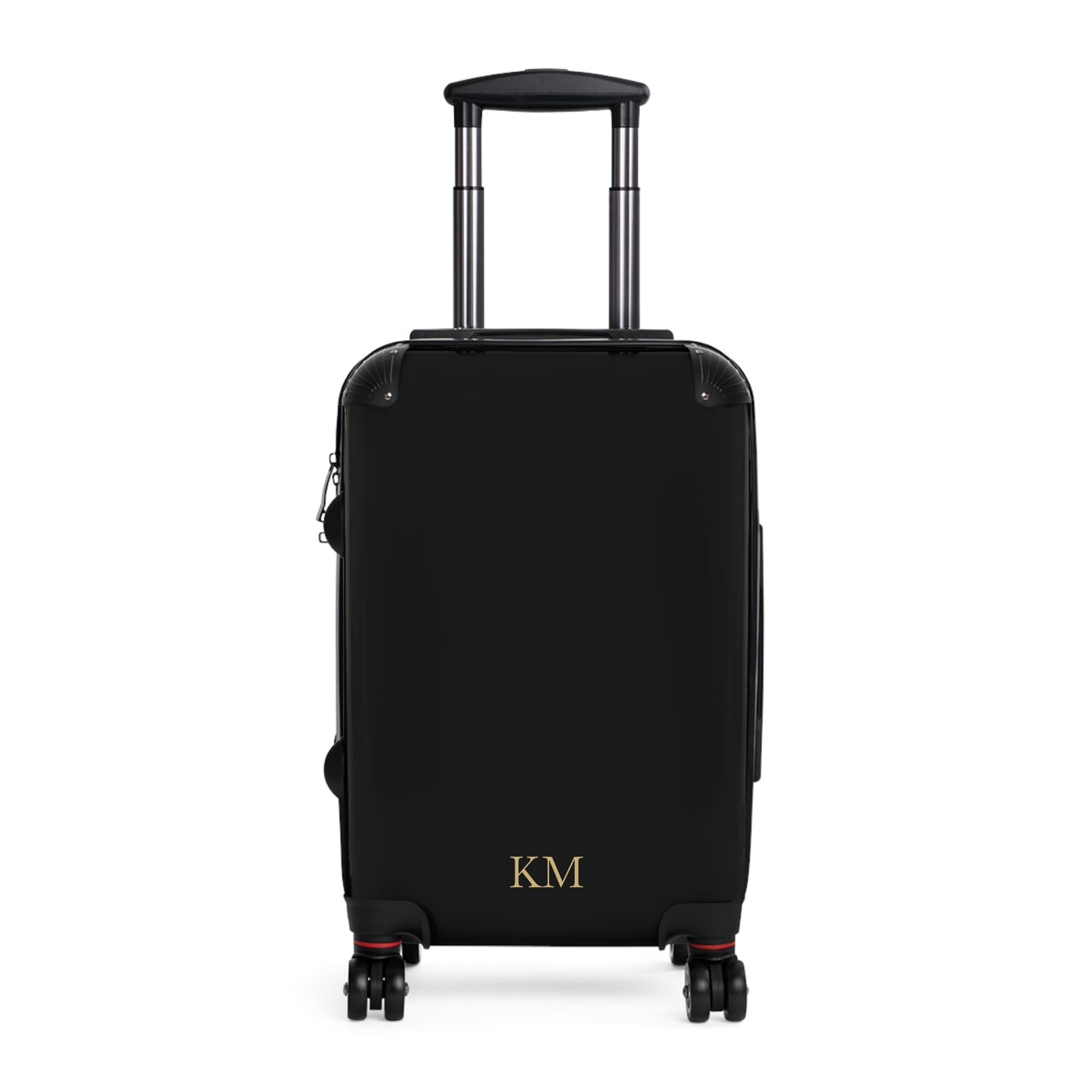 Personalized suitcase for men, small size in black hard shell