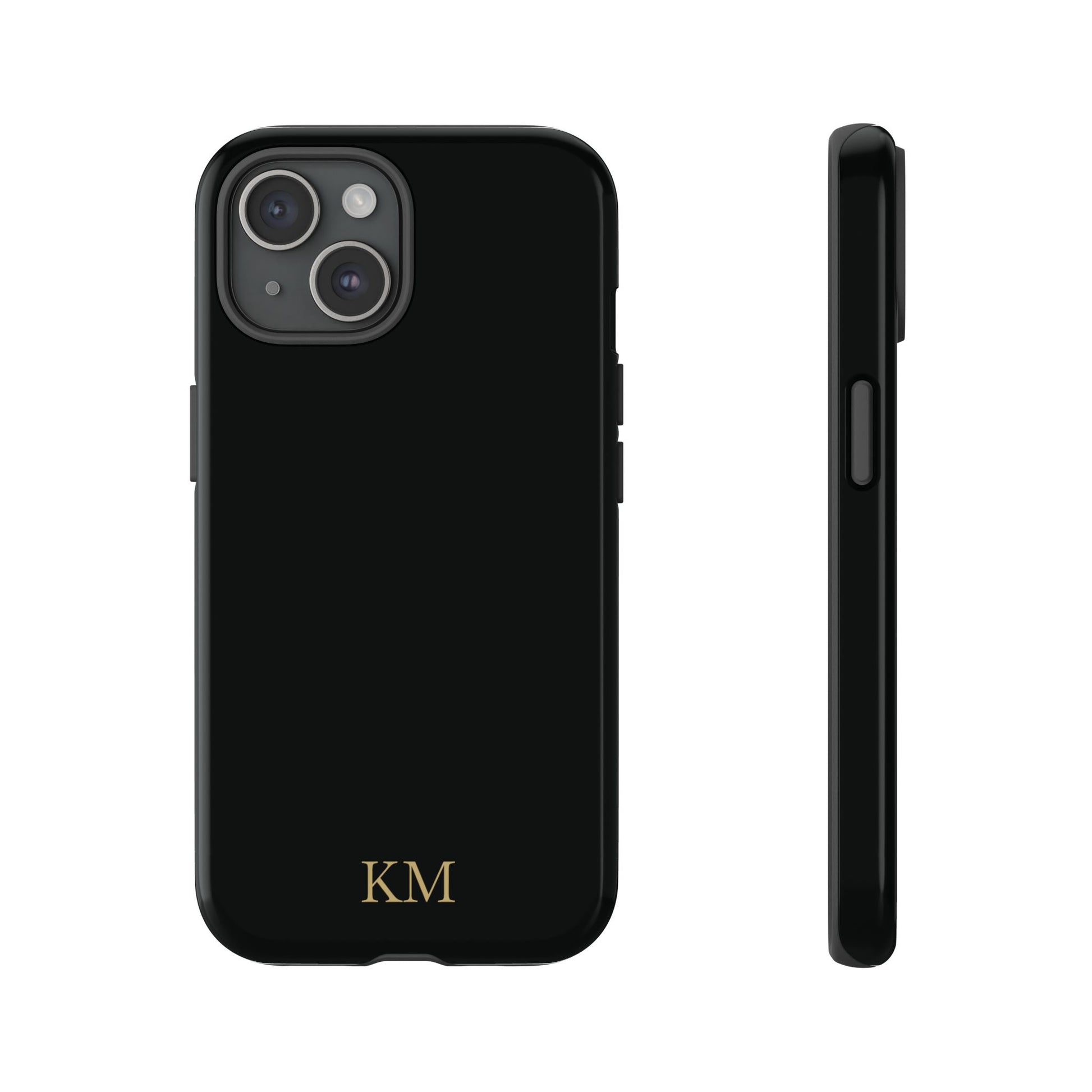 Personalized tough phone case for men, iPhone 15, glossy finish