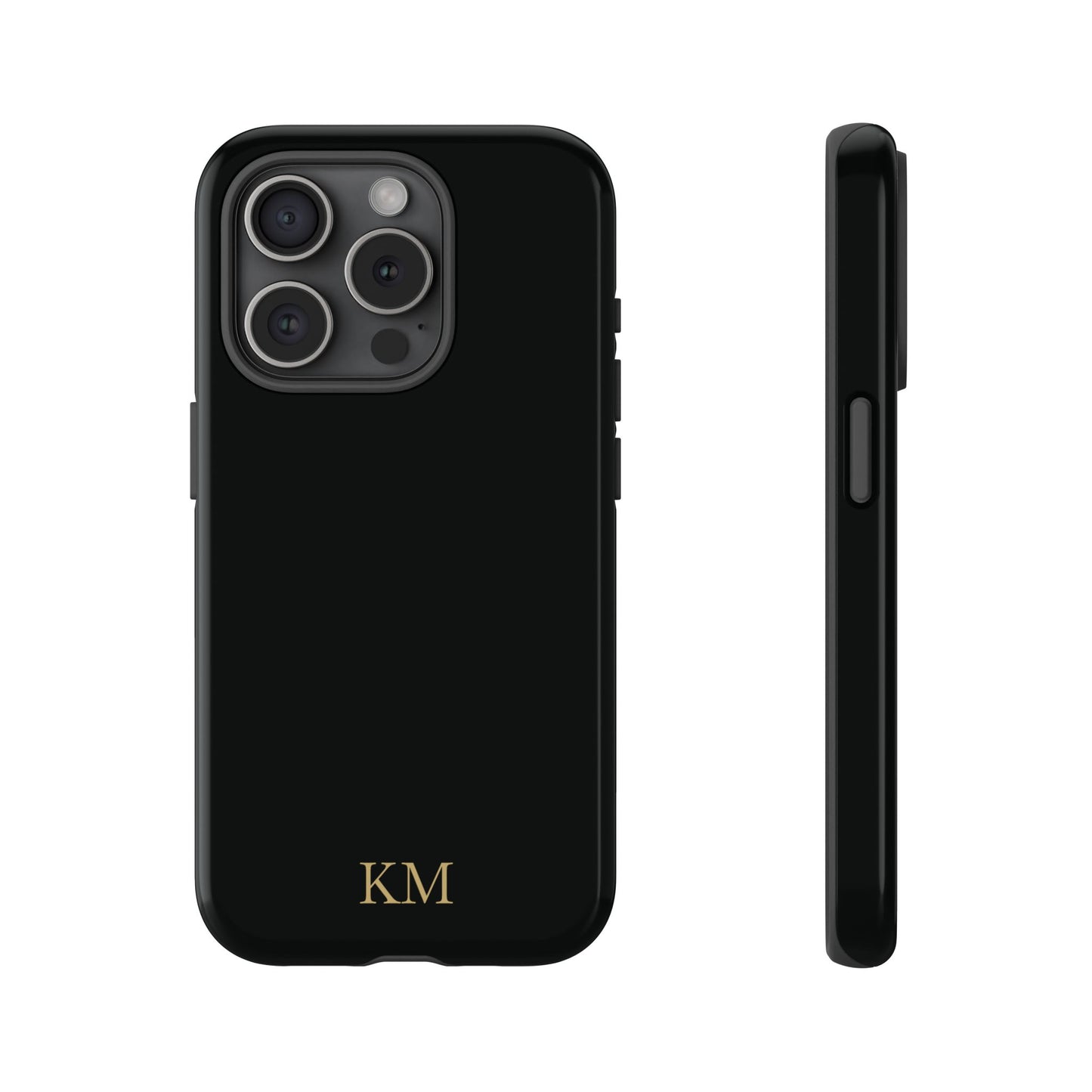 Personalized tough phone case for men, iPhone 15 Pro, glossy finish