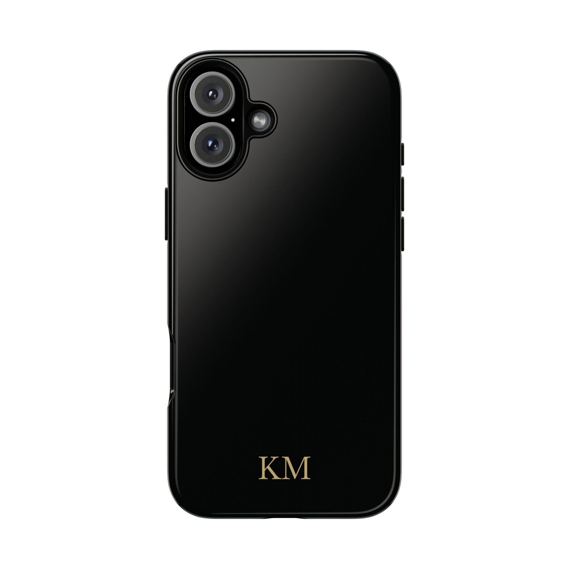 Personalized tough phone case for men, iPhone 16 Plus, glossy finish