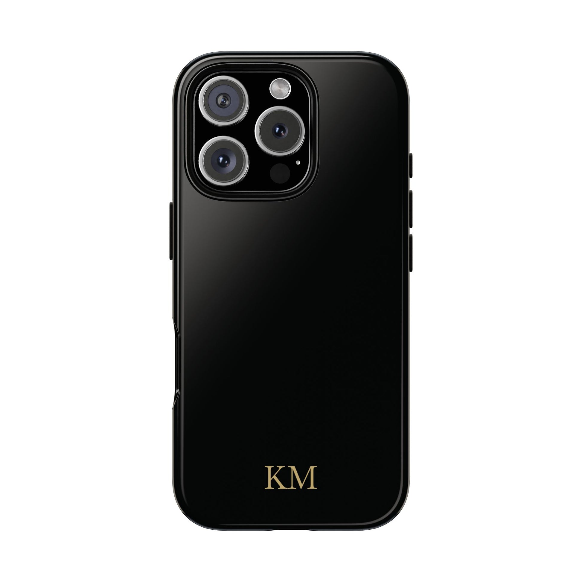Personalized tough phone case for men, iPhone 16 Pro, glossy finish