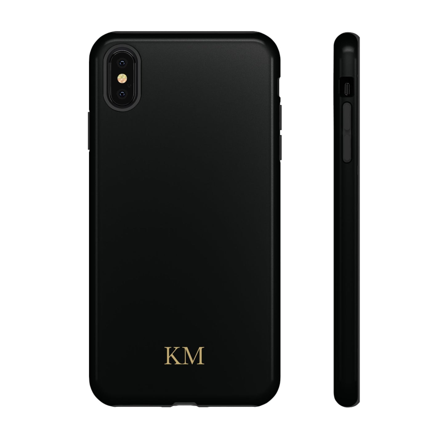 Personalized tough phone case for men, iPhone XS Max, glossy finish