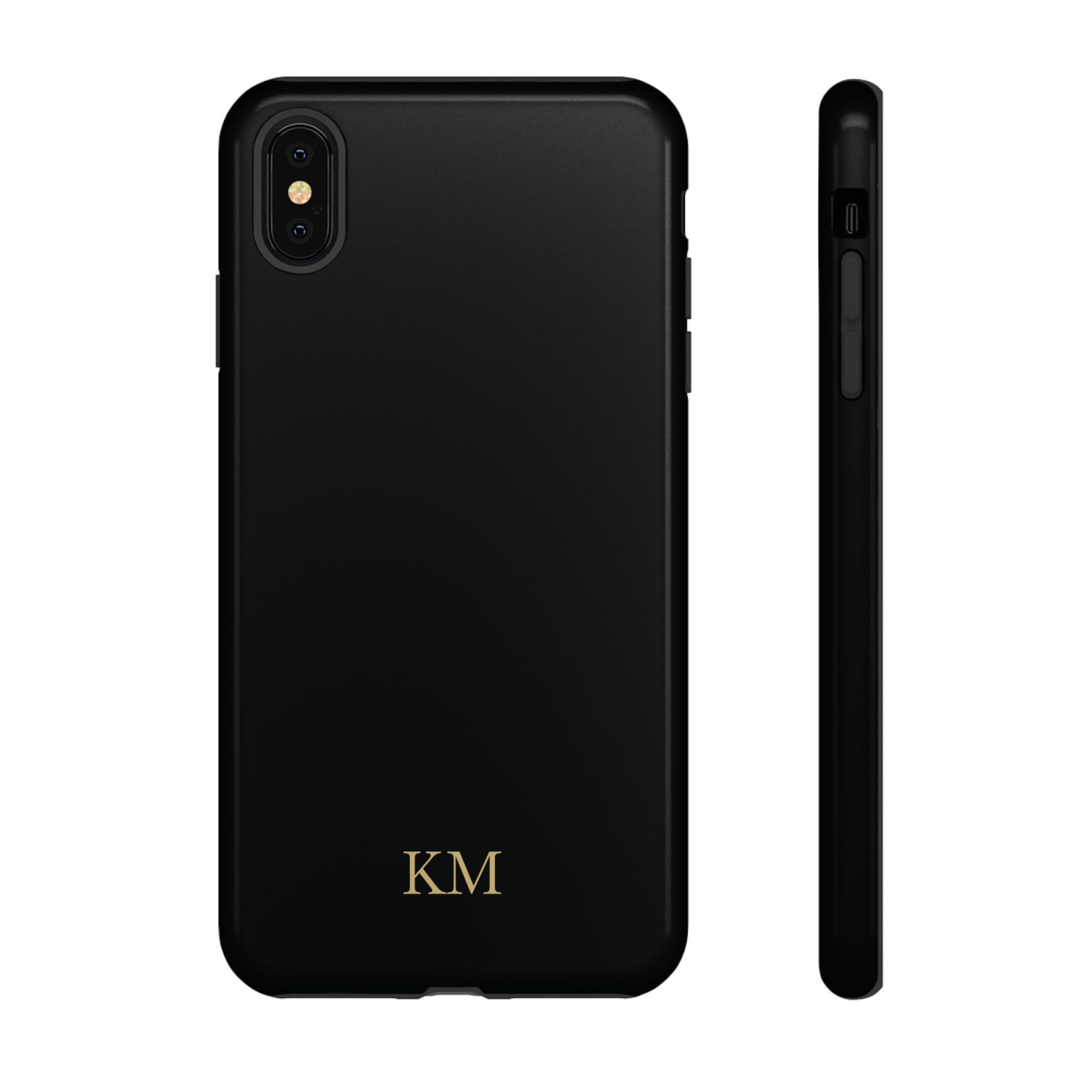 Personalized tough phone case for men, iPhone XS Max, glossy finish