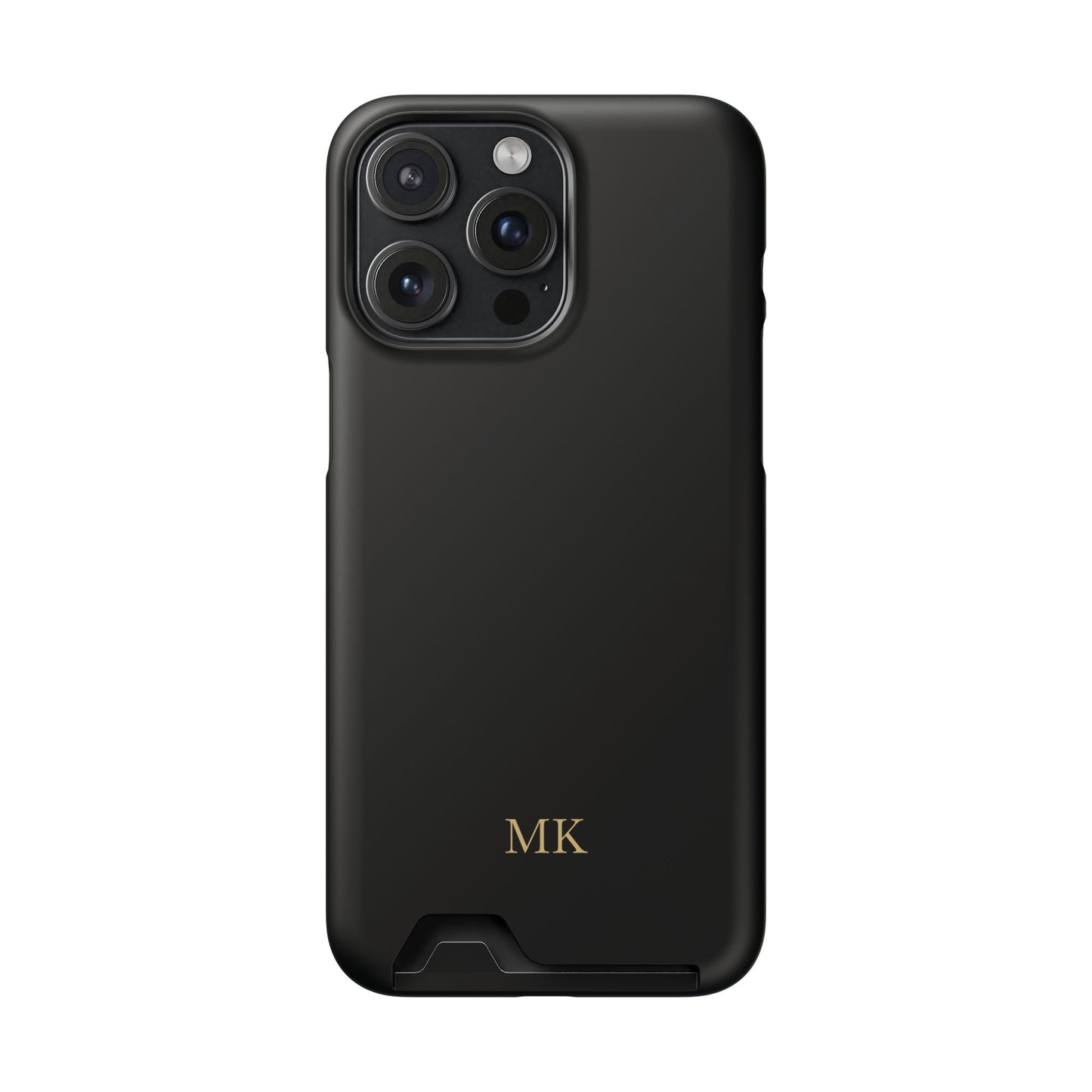 Personalized phone case with card holder for men, iPhone 15 Pro Max, matte finish