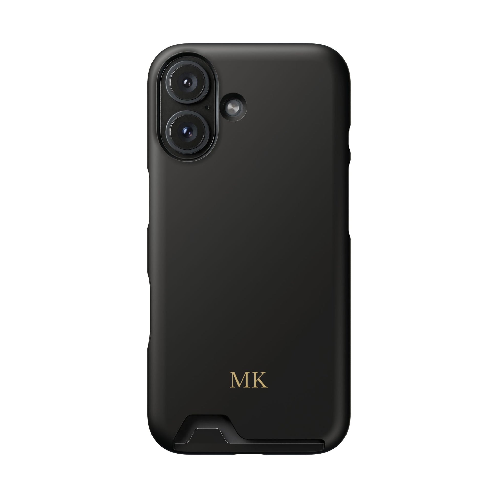 Personalized phone case with card holder for men, iPhone 16, matte finish