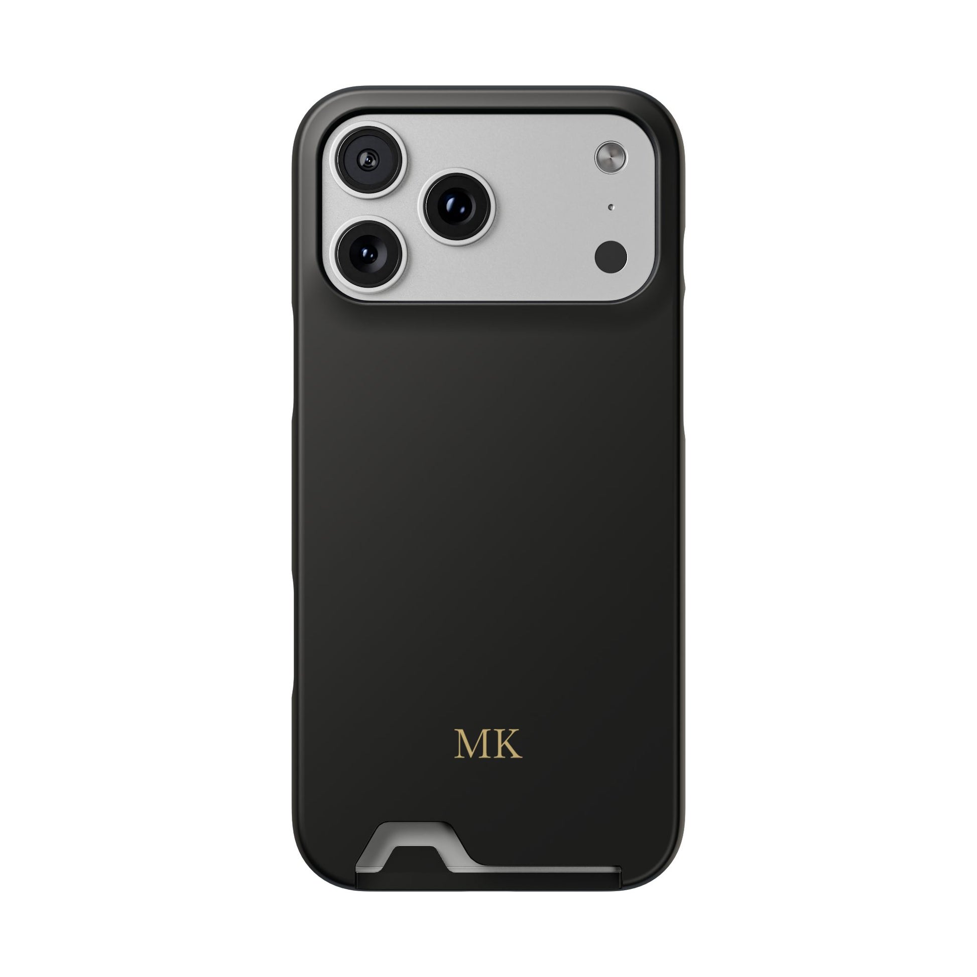 Personalized phone case with card holder for men, iPhone 17 Pro Max, matte finish