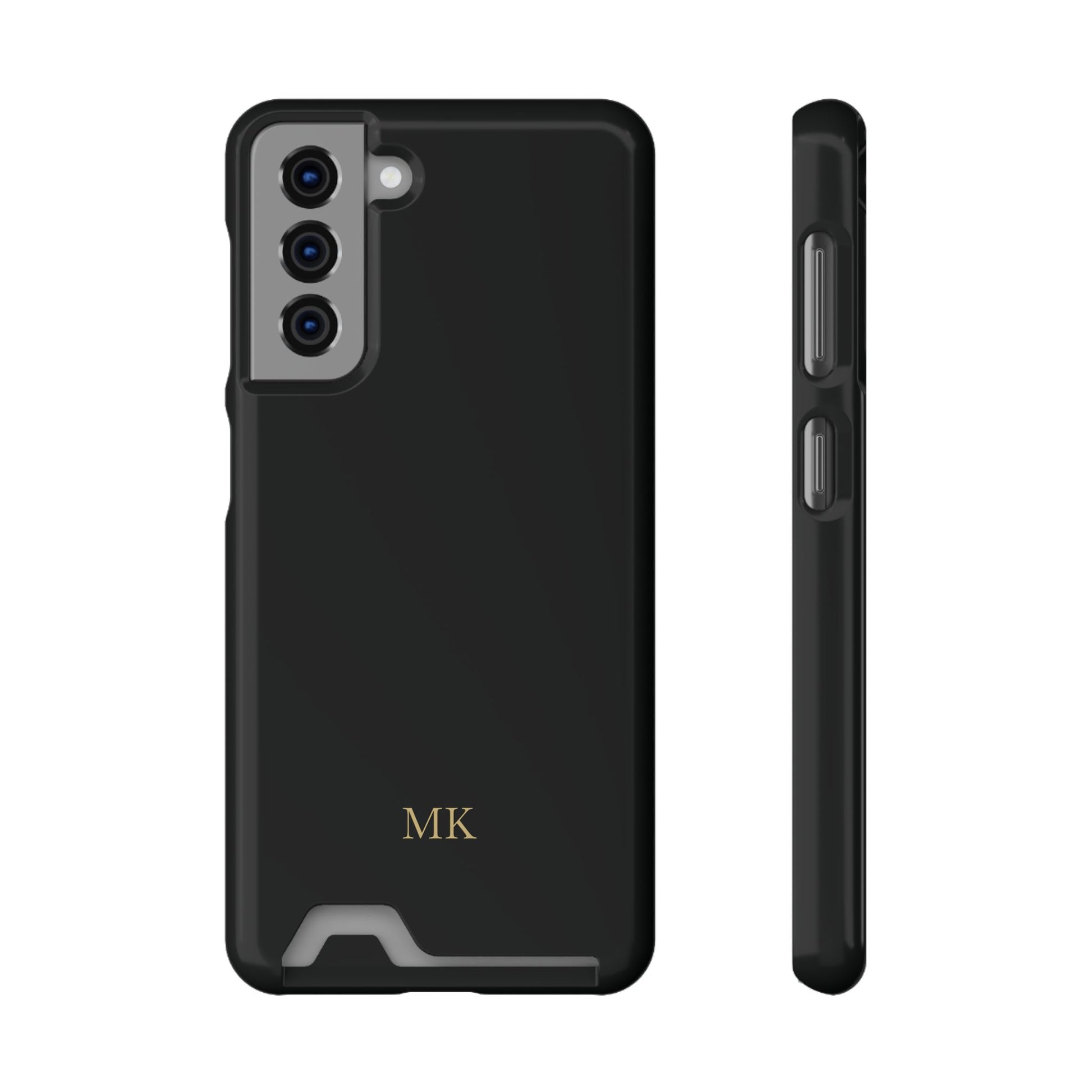 Personalized phone case with card holder for men, Samsung Galaxy S21, glossy finish
