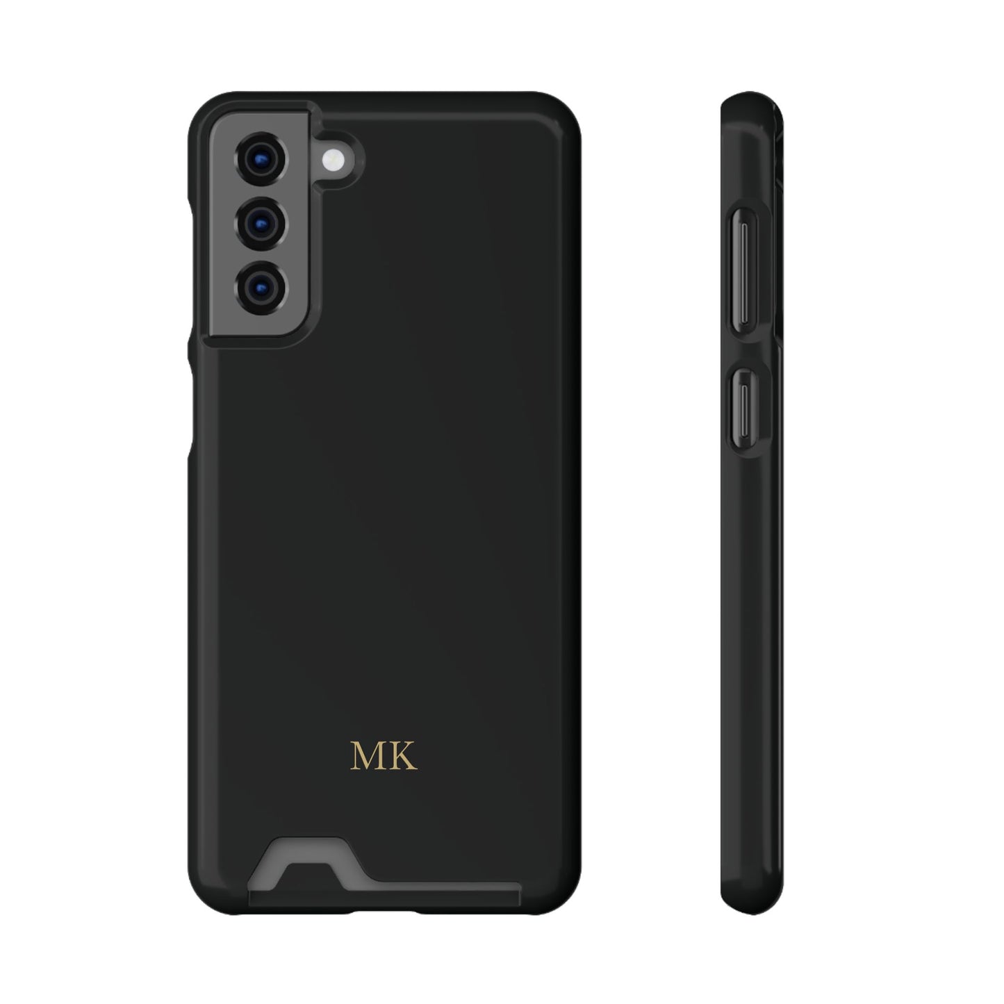 Personalized phone case with card holder for men, Samsung Galaxy S21 Plus, glossy finish