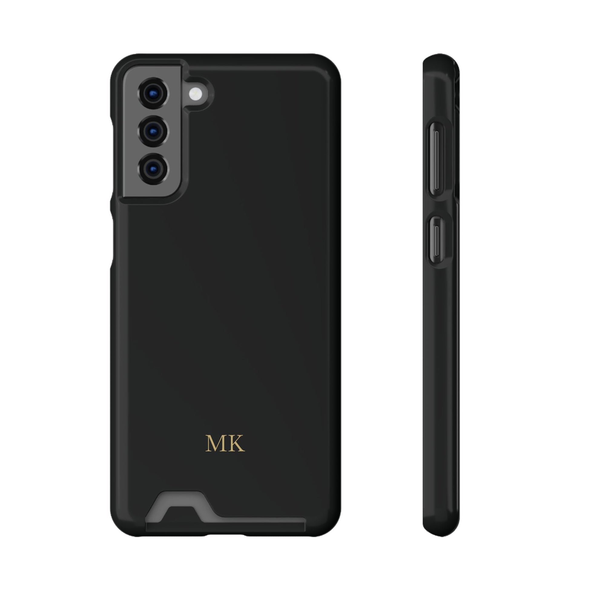 Personalized phone case with card holder for men, Samsung Galaxy S21 Plus, glossy finish