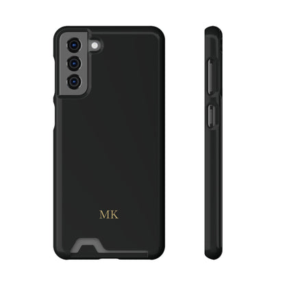 Personalized phone case with card holder for men, Samsung Galaxy S21 Plus, glossy finish