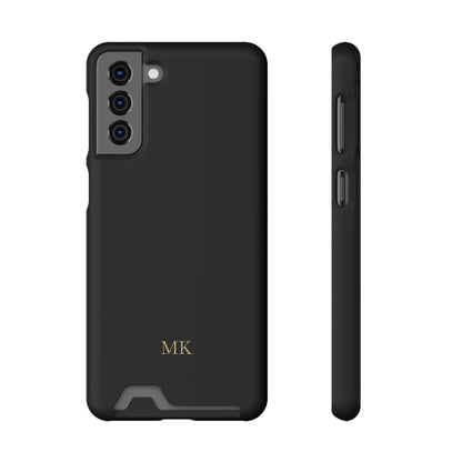 Personalized phone case with card holder for men, Samsung Galaxy S21 Plus, matte finish