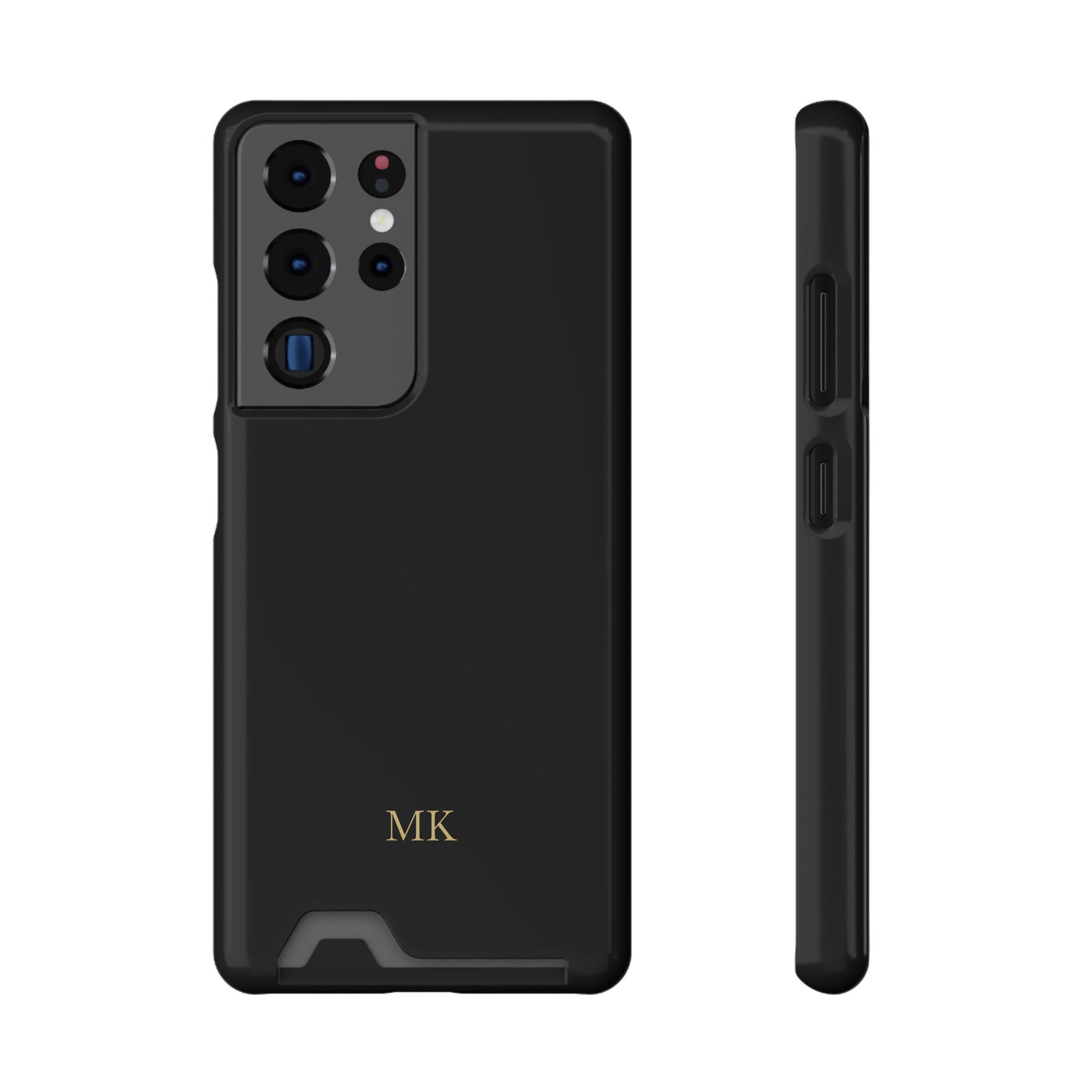 Personalized phone case with card holder for men, Samsung Galaxy S21 Ultra, glossy finish