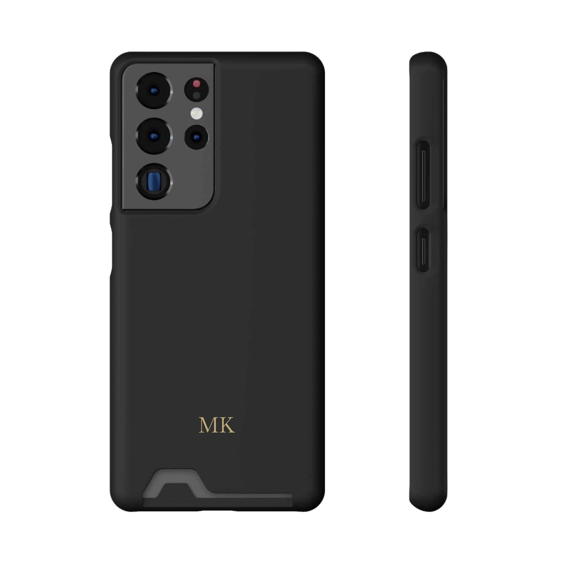 Personalized phone case with card holder for men, Samsung Galaxy S21 Ultra, matte finish