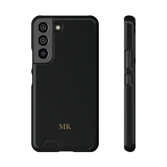 Personalized phone case with card holder for men, Samsung Galaxy S22, glossy finish