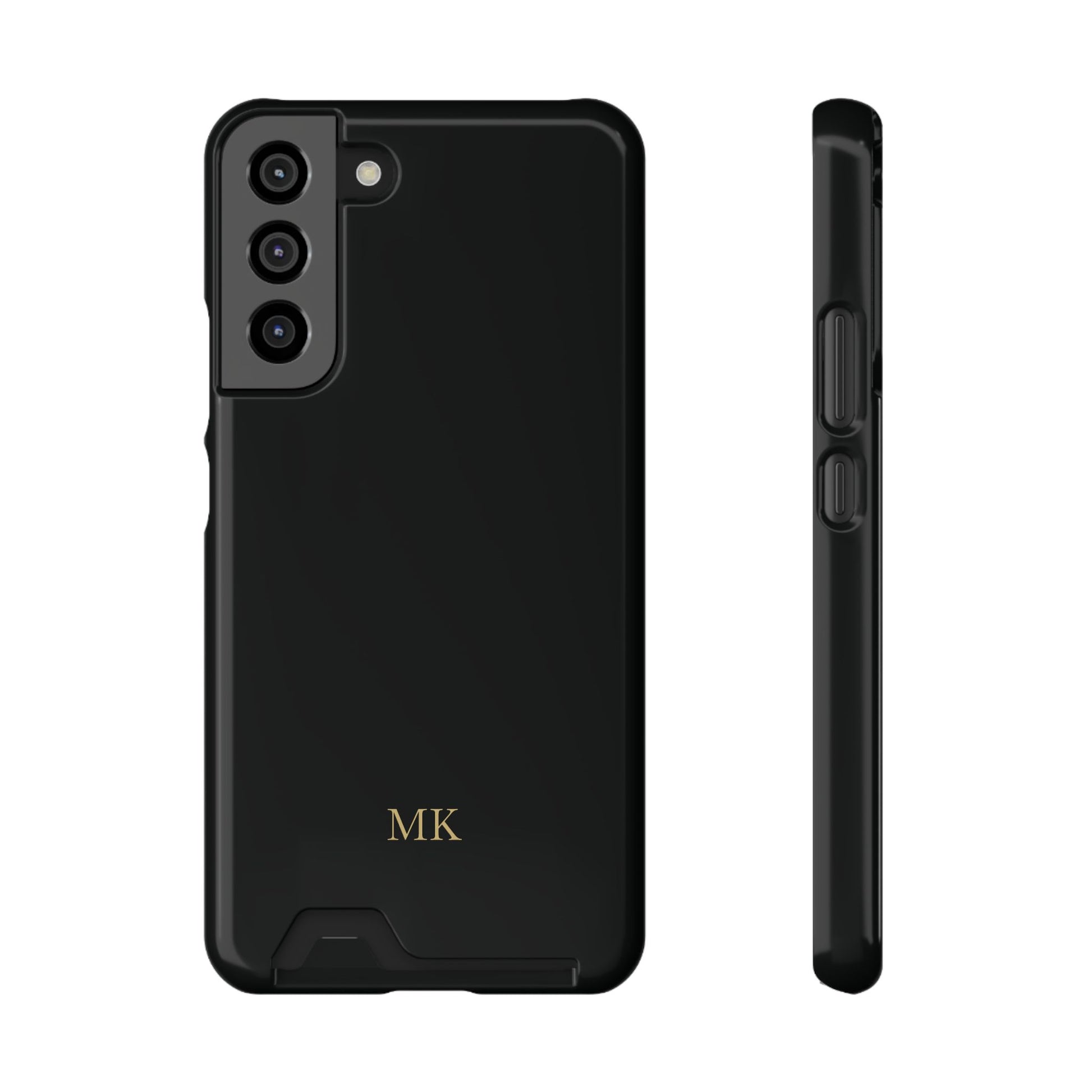 Personalized phone case with card holder for men, Samsung Galaxy S22 Plus, glossy finish